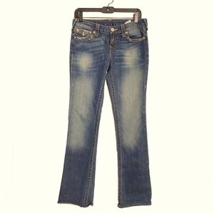True Religion bootcut with flaps low rise stretch jeans size 27